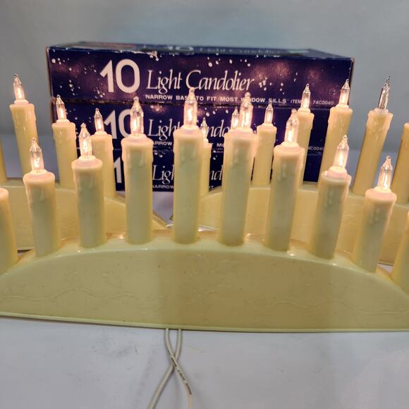 3 JOYBRITE Christmas Mini 10 Light Candoliers for Window Sills Original Boxes - Picture 2 of 8